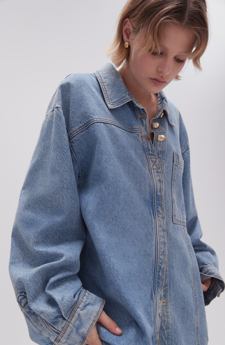 Aje Attraction Oversize Denim Shirt, Alternate, color,