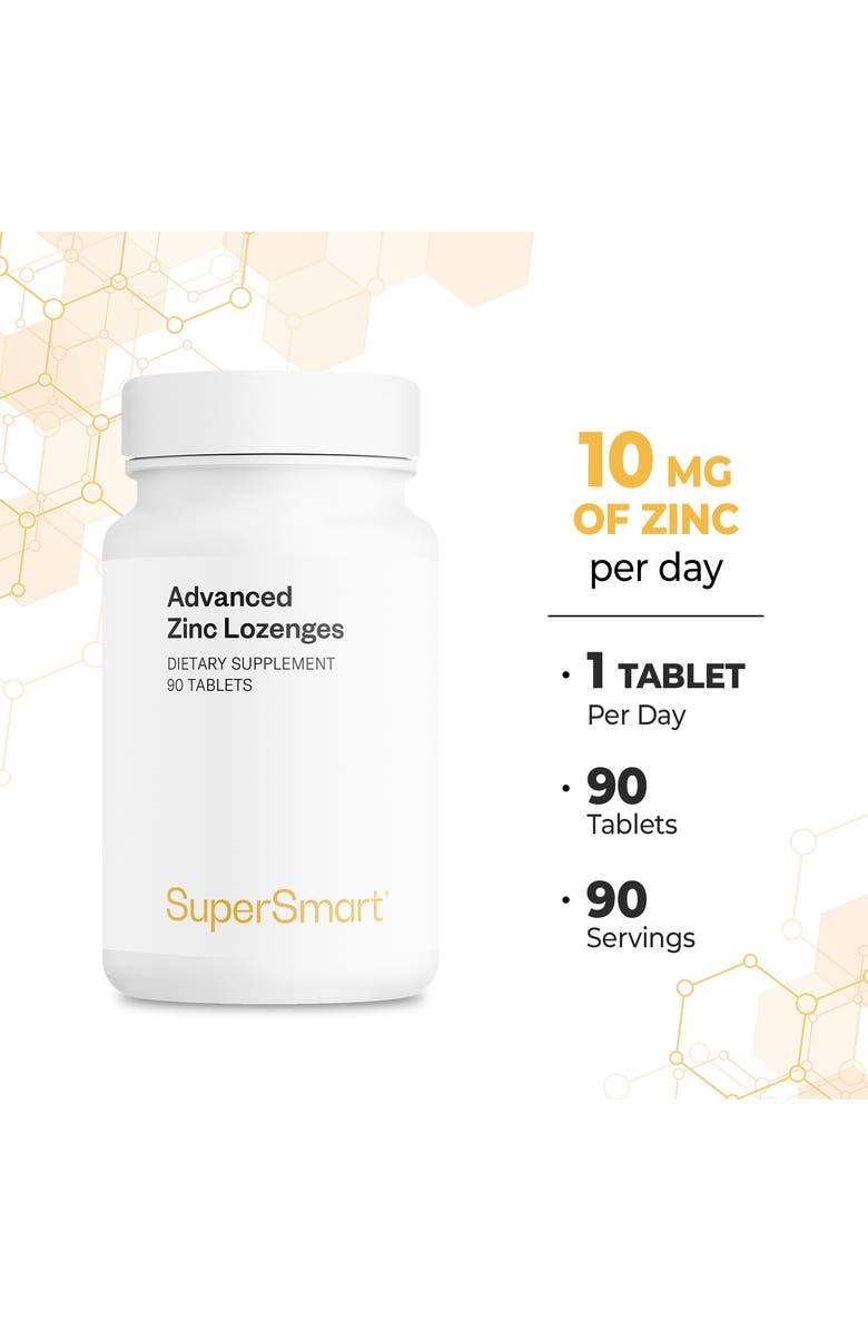SuperSmart Advanced Zinc Lozenges 10mg, Alternate, color, 