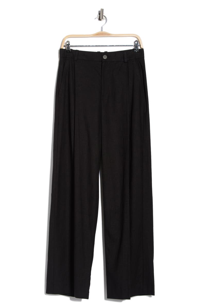 Vince High Waist Tailored Wide Leg Pants, Main, color, Soft Black