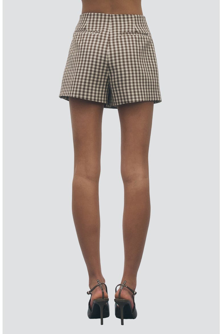 Emily Gingham Skort, Alternate, color, BROWN BEIGE