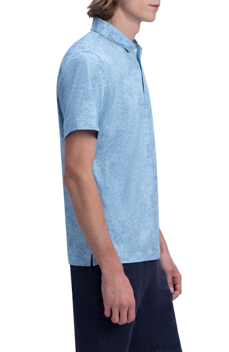 Bugatchi OoohCotton<sup>®</sup> Abstract Print Stretch Cotton Polo, Alternate, color, Aqua