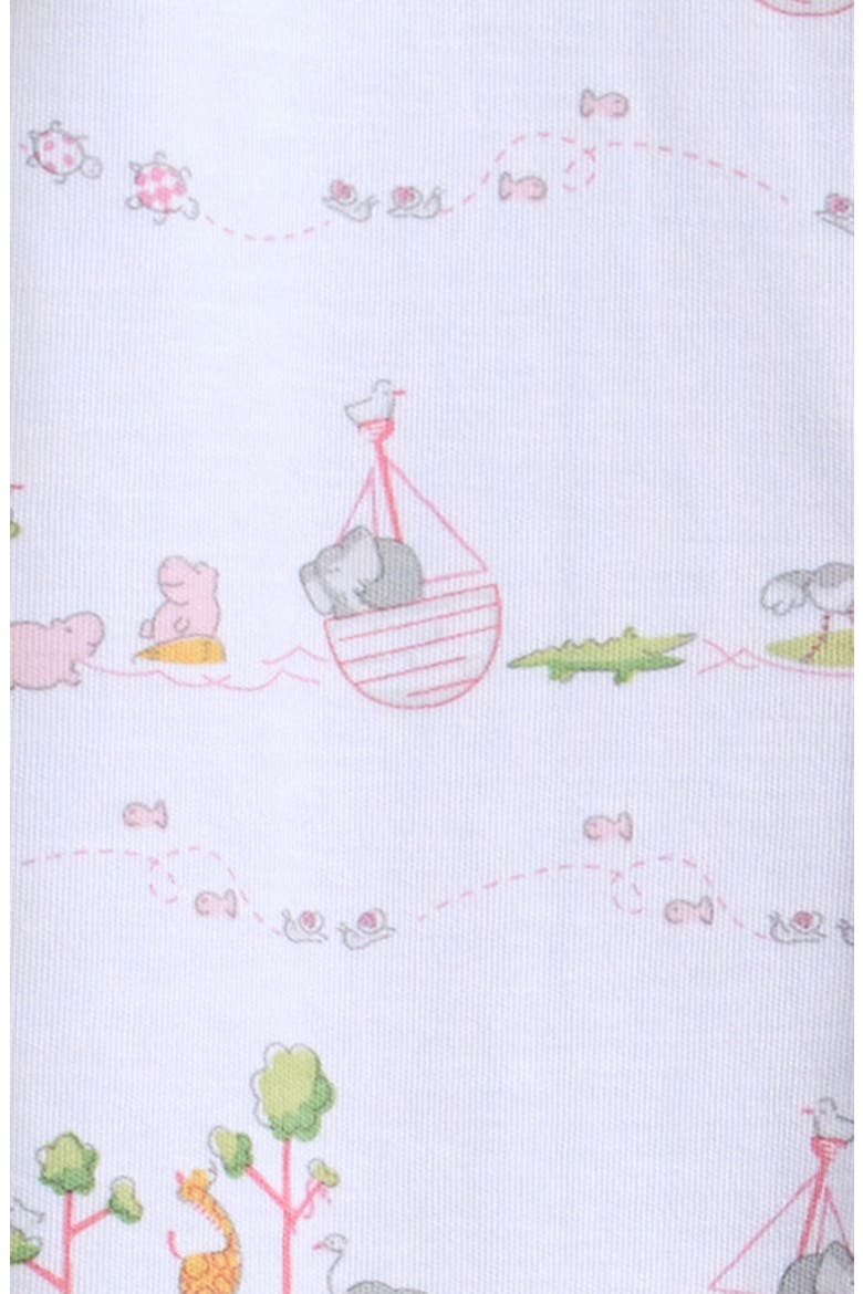 Noah's Print Pima Cotton Footie, Alternate, color, PINK