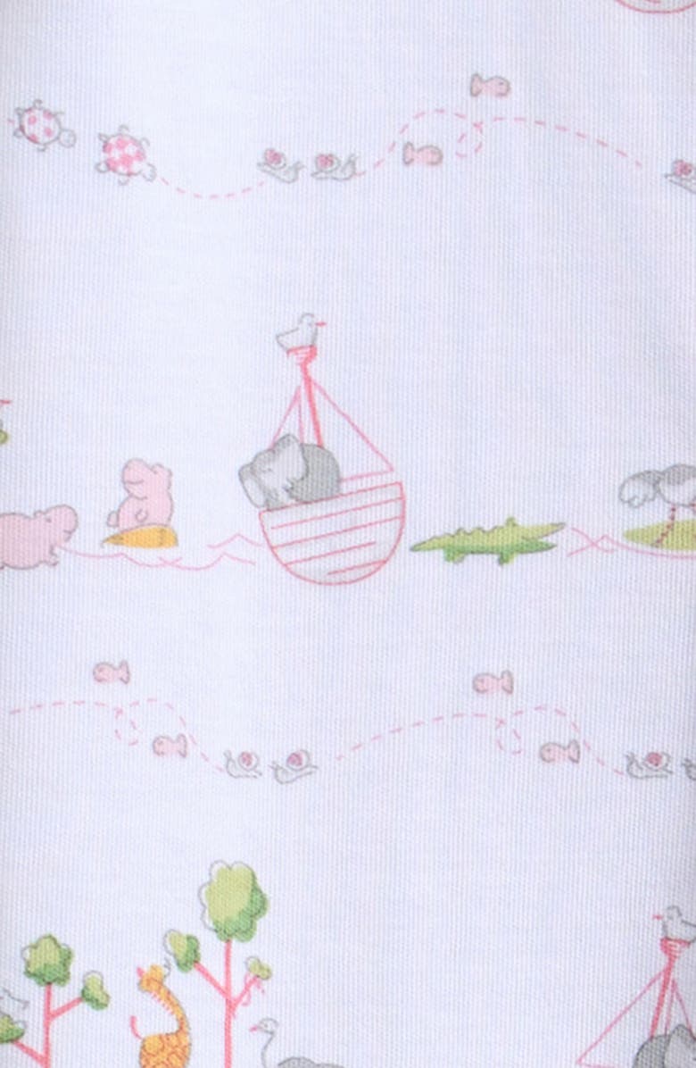 Kissy Kissy Noah's Print Pima Cotton Footie, Alternate, color, Pink