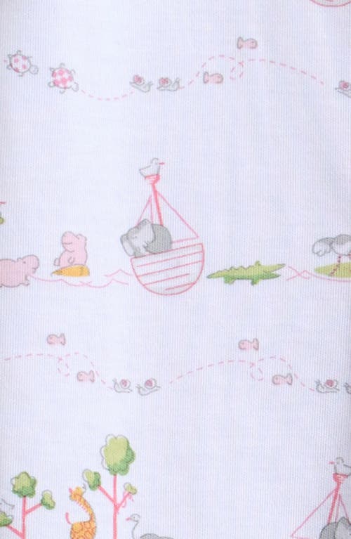 Kissy Kissy Noah's Print Pima Cotton Footie In White