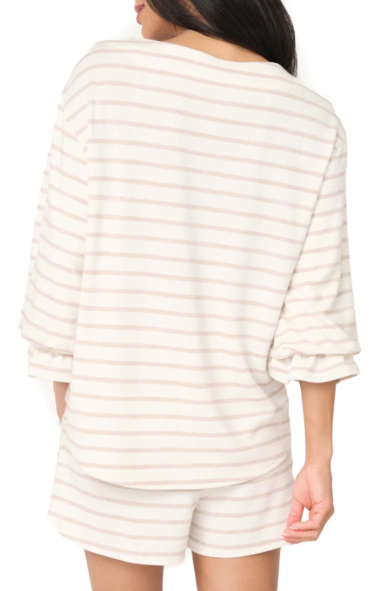 GIBSONLOOK Tatum Boat Neck Top, Alternate, color, Oatmeal Stripe