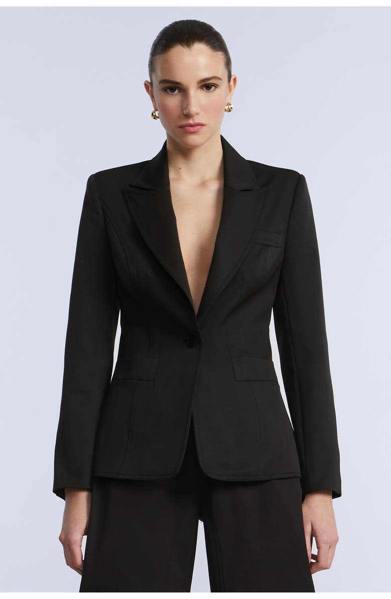 BCBGMAXAZRIA Taffeta Twill Blazer, Alternate, color, Black