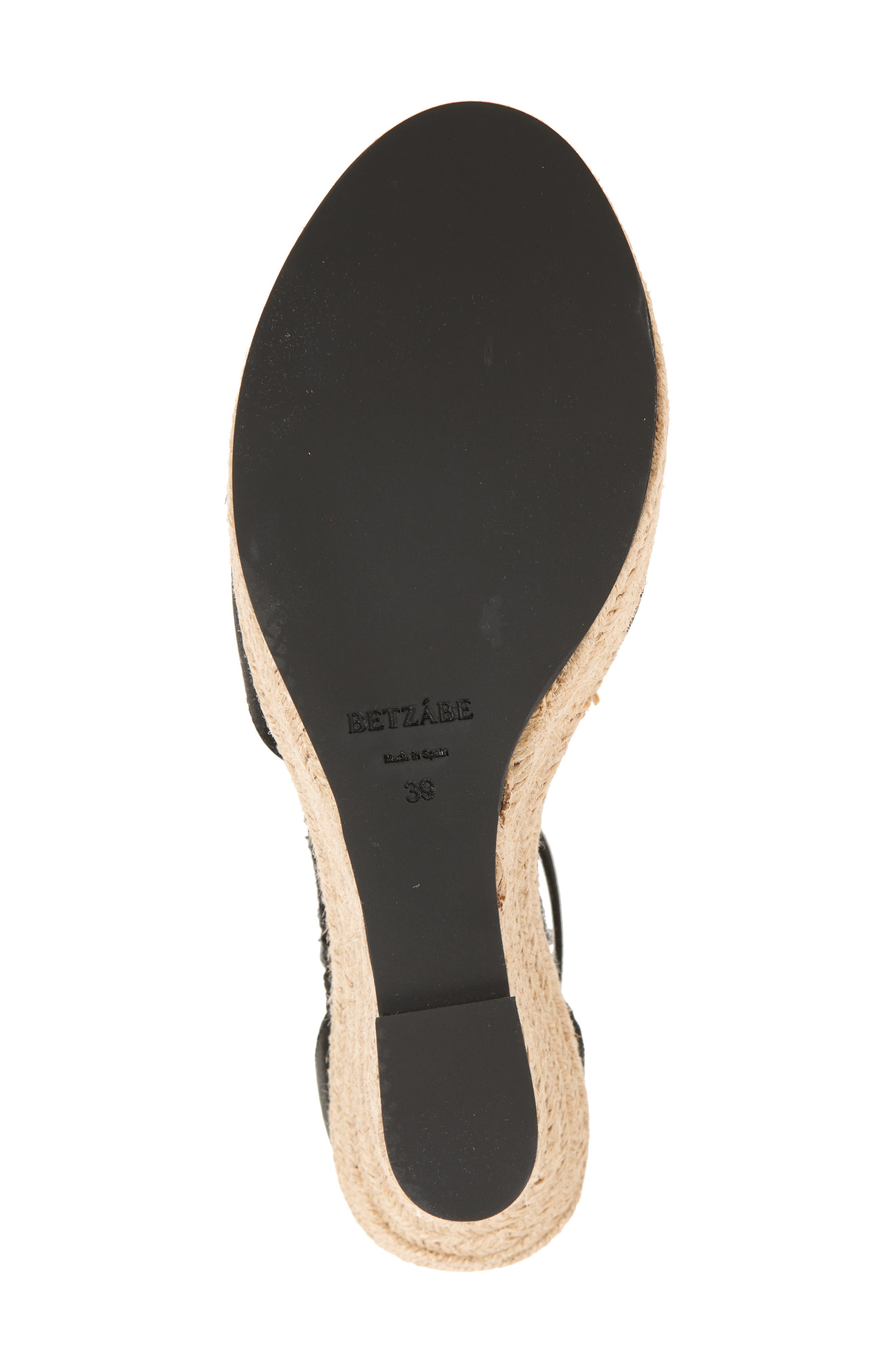 BETZÁBE Isabel Espadrille Wedge, Alternate, color, Black Satin