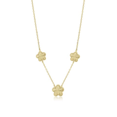 Fluted Flower Trio Necklace