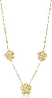 The Lovery Fine Jewelry Fluted Flower Trio Necklace