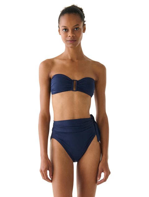 Solids Ring Front Bandeau Bra Swim Top