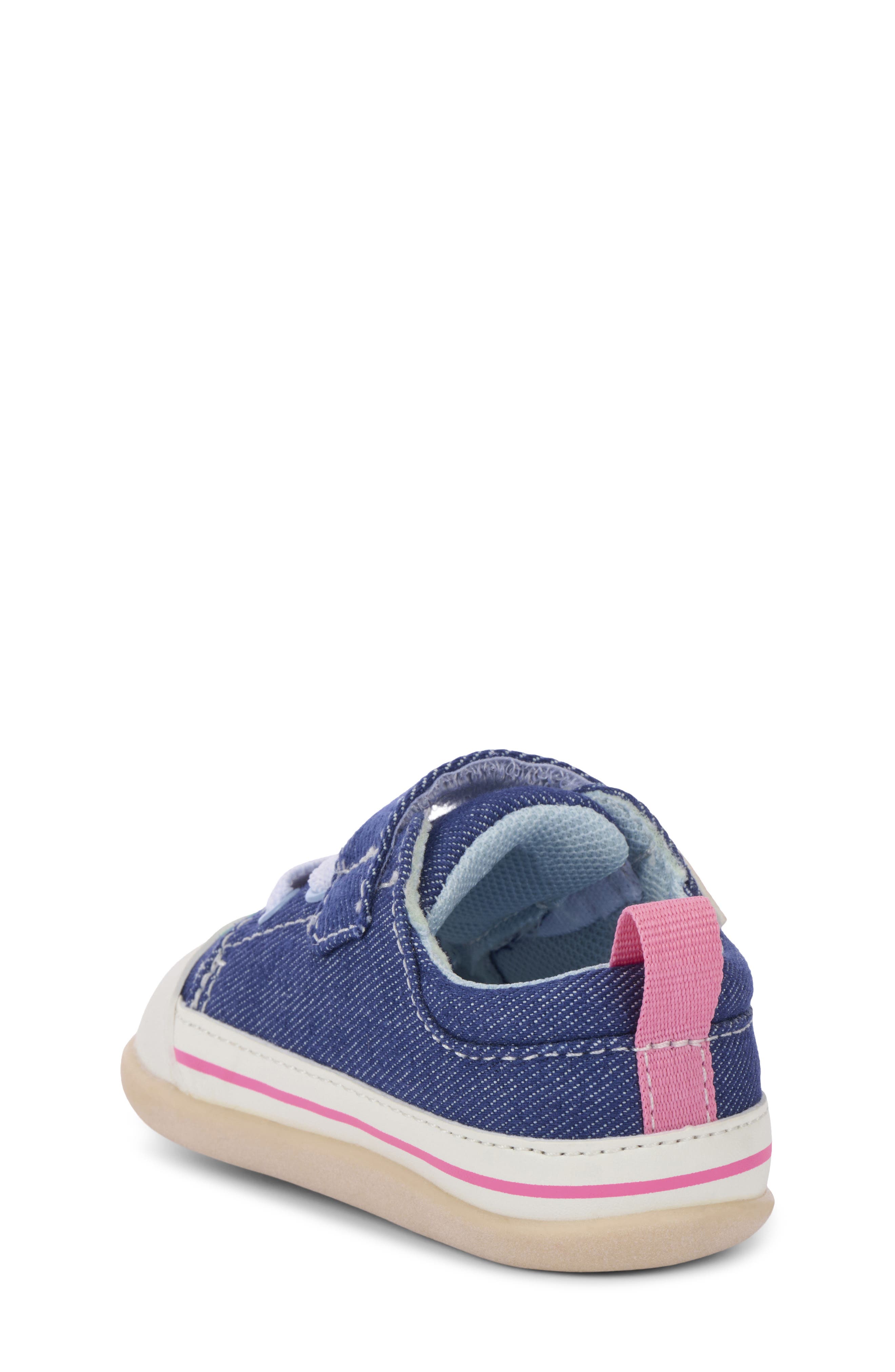 Mini Stevie Sneaker, Alternate, color, BLUE DENIM/GARDEN