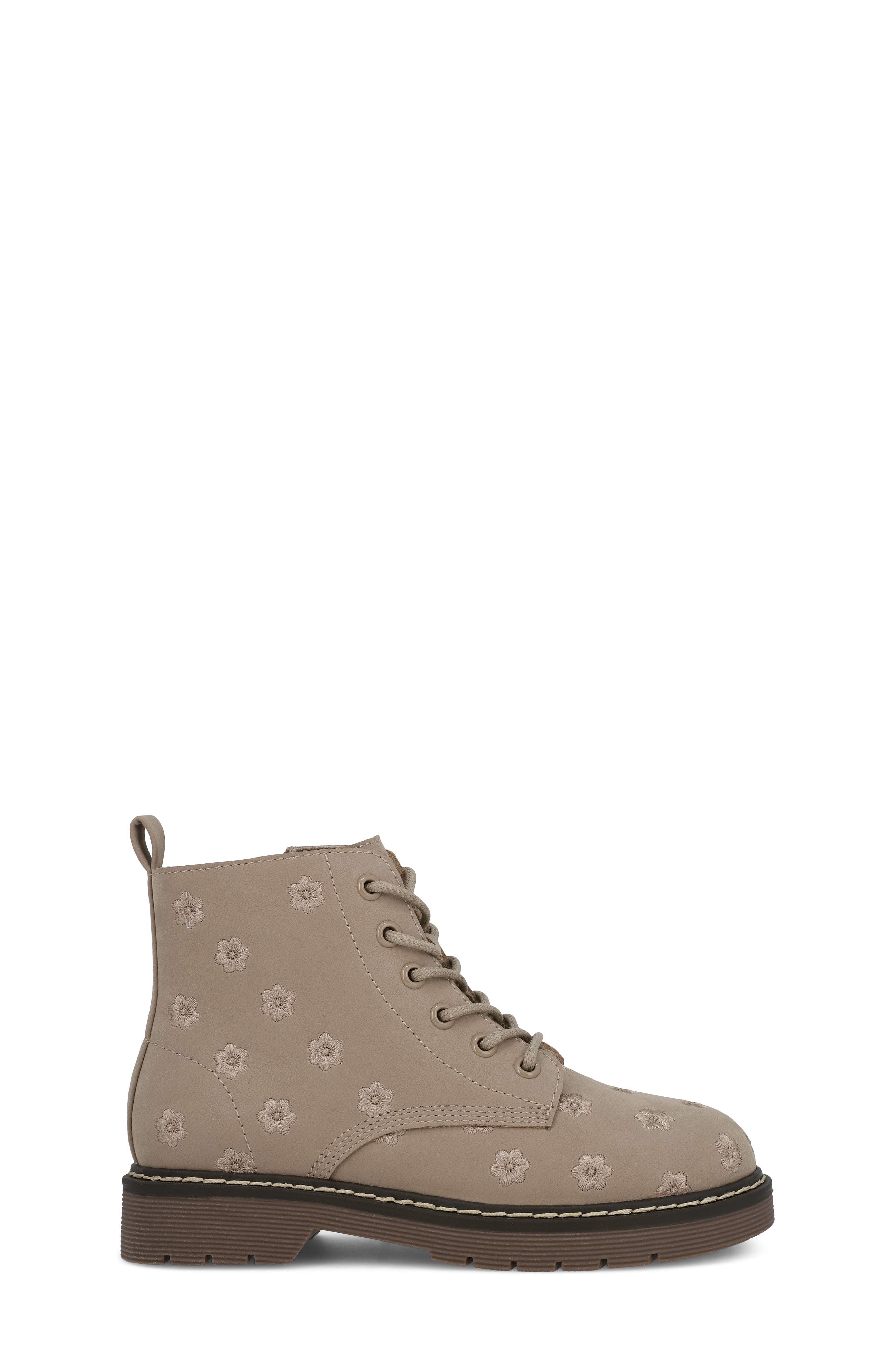 Kids' Joolie-A Embroidered Faux Leather Boot, Alternate, color, SAND