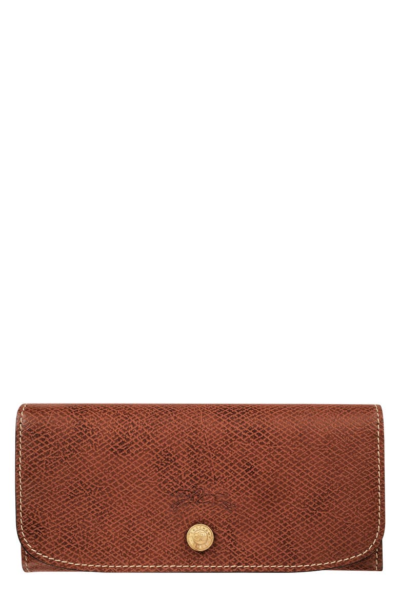Épure Continental Leather Wallet, Main, color, BROWN