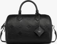 MCM Ella Boston Bag in Maxi Monogram Leather