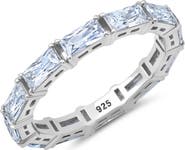 Crislu Baguette Cut Cubic Zirconia Eternity Ring