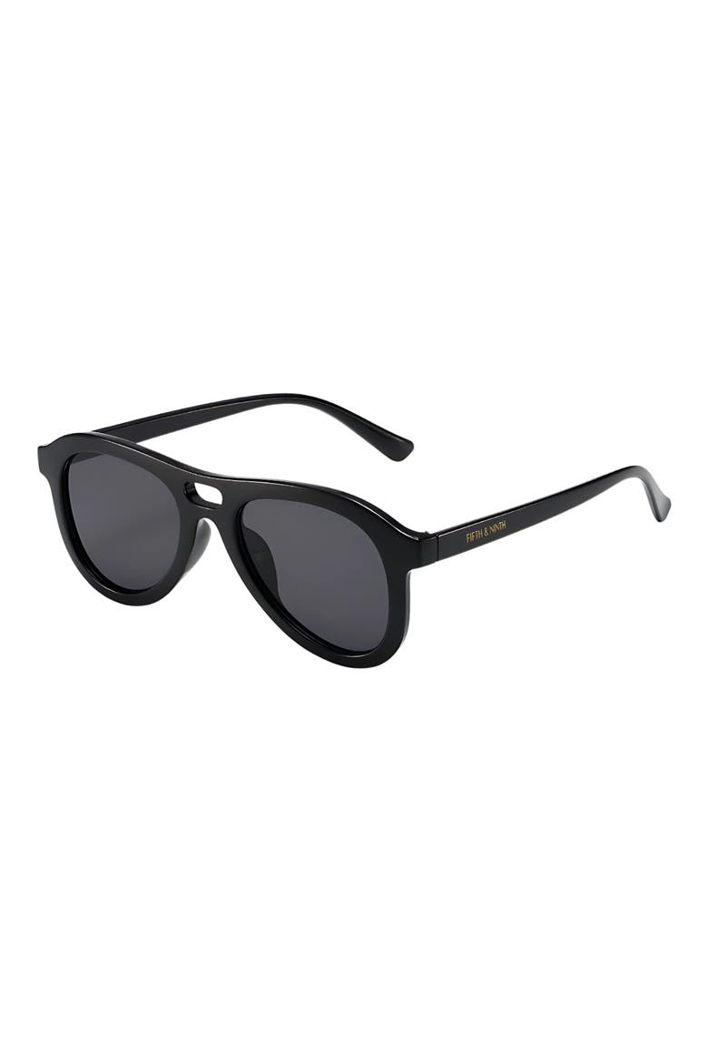 Thayer 50mm Polarized Aviator Sunglasses, Alternate, color, BLACK / BLACK