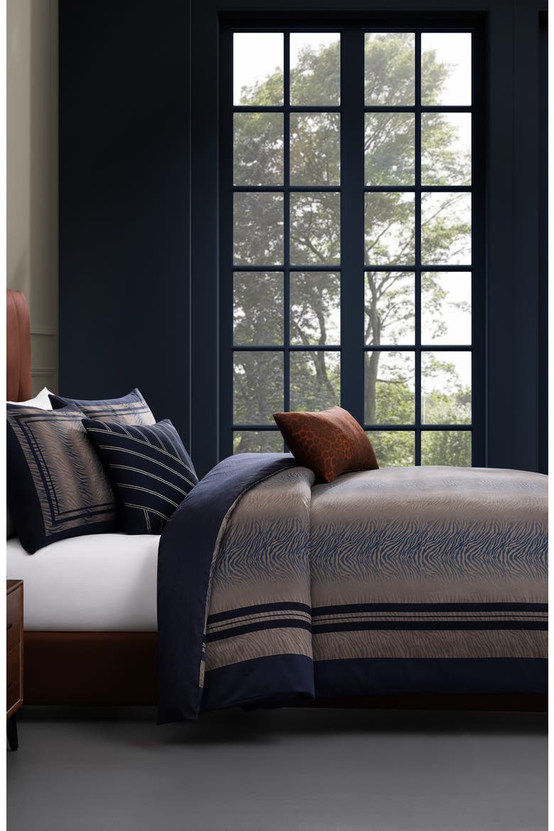 Animal Print Reversible 5-Piece Comforter Set, Alternate, color, NAVY