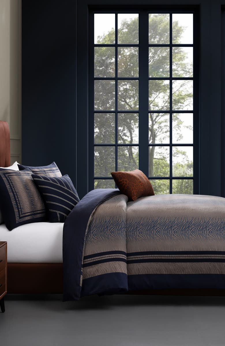 Bebejan Animal Print Reversible 5-Piece Comforter Set, Alternate, color, Navy