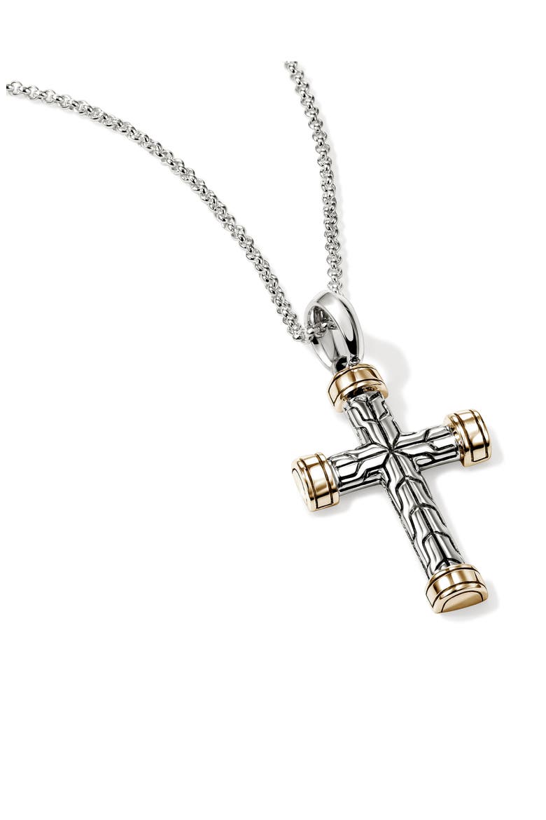 Essential 14k Gold & Sterling Silver Cross Pendant, Alternate, color, SILVER