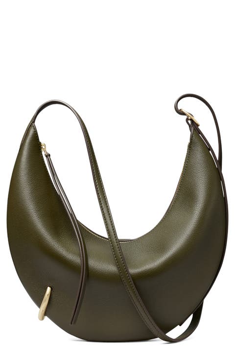 Pierced Leather Crossbody Bag