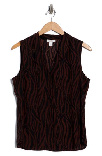 Nordstrom Rack V-neck Sleeveless Woven Shell Top In Multi