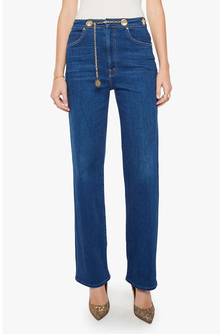 The Off the Chain High Waist Tunnel Vision Sneak Straight Leg Jeans, Main, color, PINKIES UP