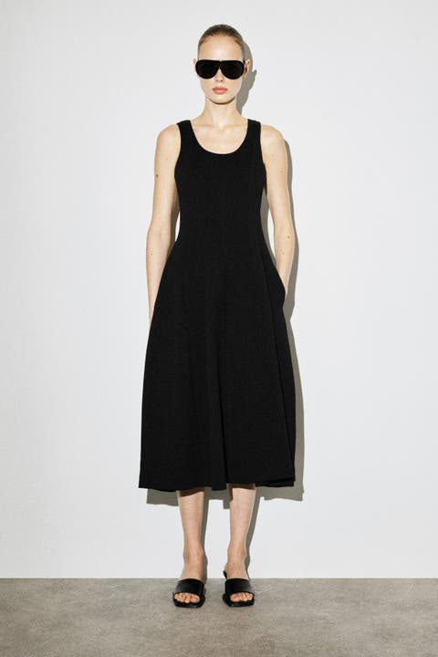 Sculpted Cotton Midi Dress