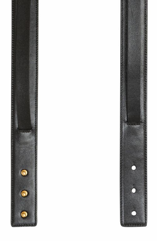 Balmain Sync Leather Belt With Chain In Black