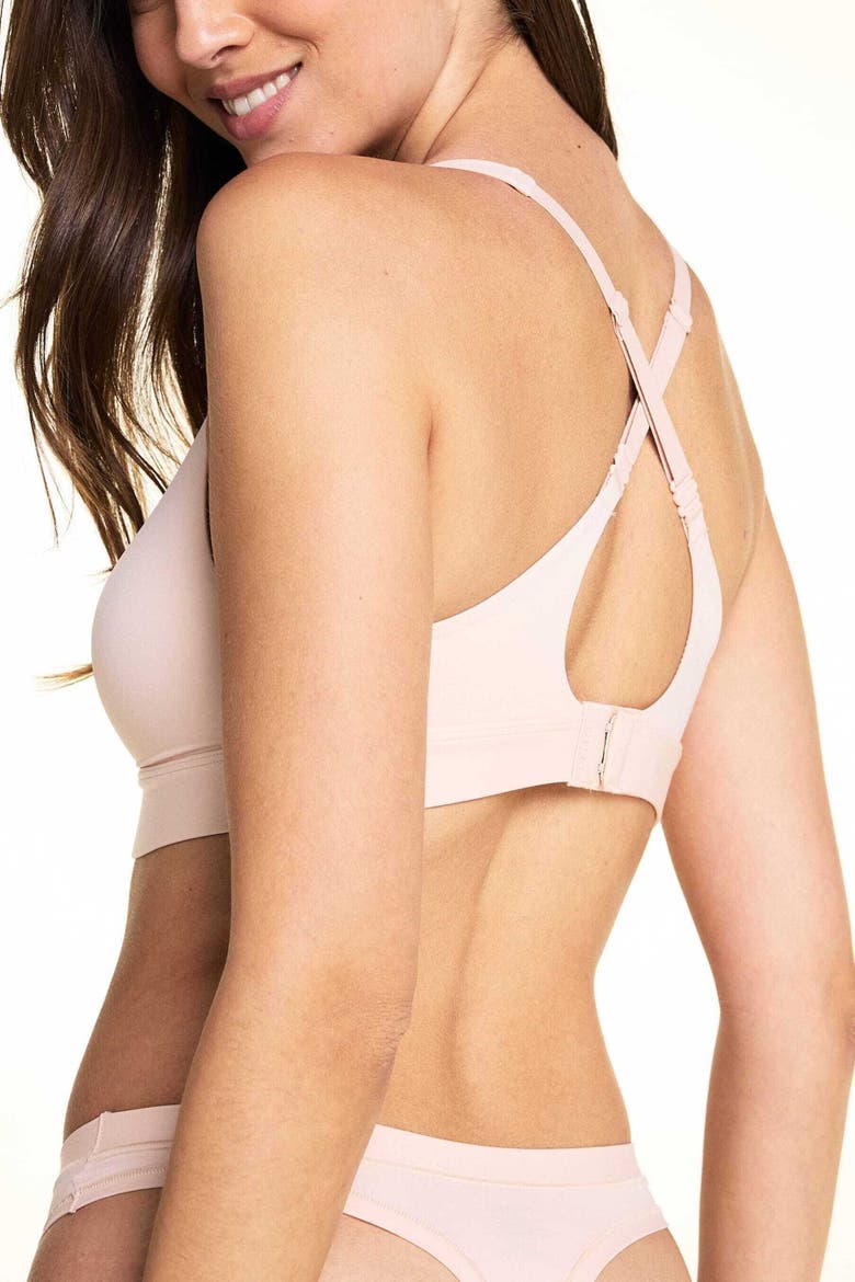 Bliss Plunge Adjustable Bralette, Alternate, color, Rose