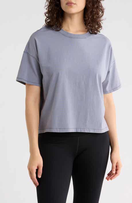 90 DEGREE BY REFLEX Stone Wash Boxy Crop T-Shirt