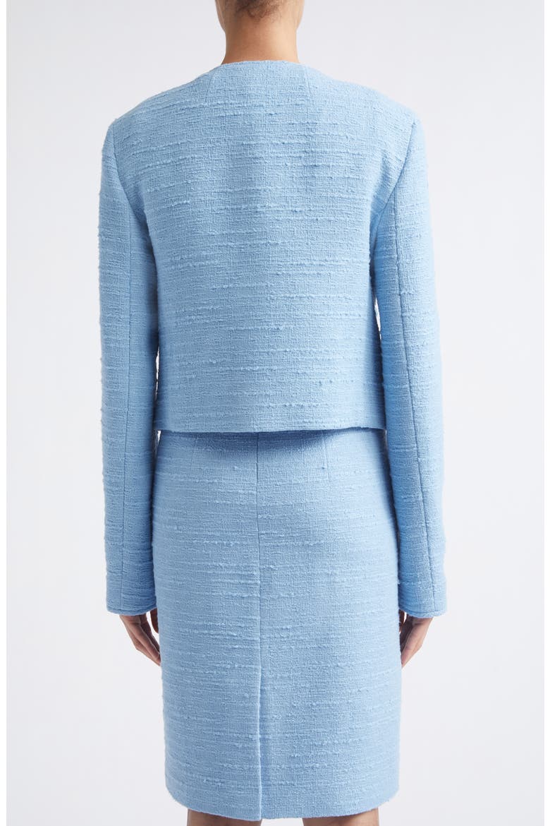 Patch Pocket Tweed Short Jacket, Alternate, color, BLUE OASIS
