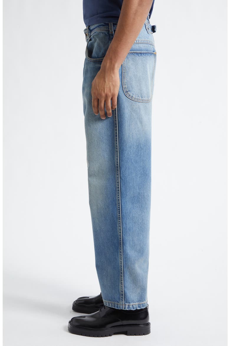 Fray Hem Straight Leg Crop Jeans, Alternate, color, WASHED BLUE