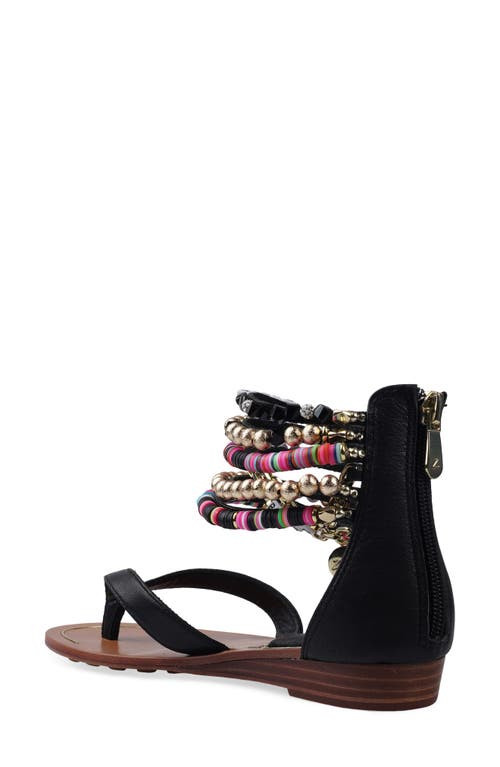 Zigi Fabulosa Beaded Ankle Cuff Sandal In Black