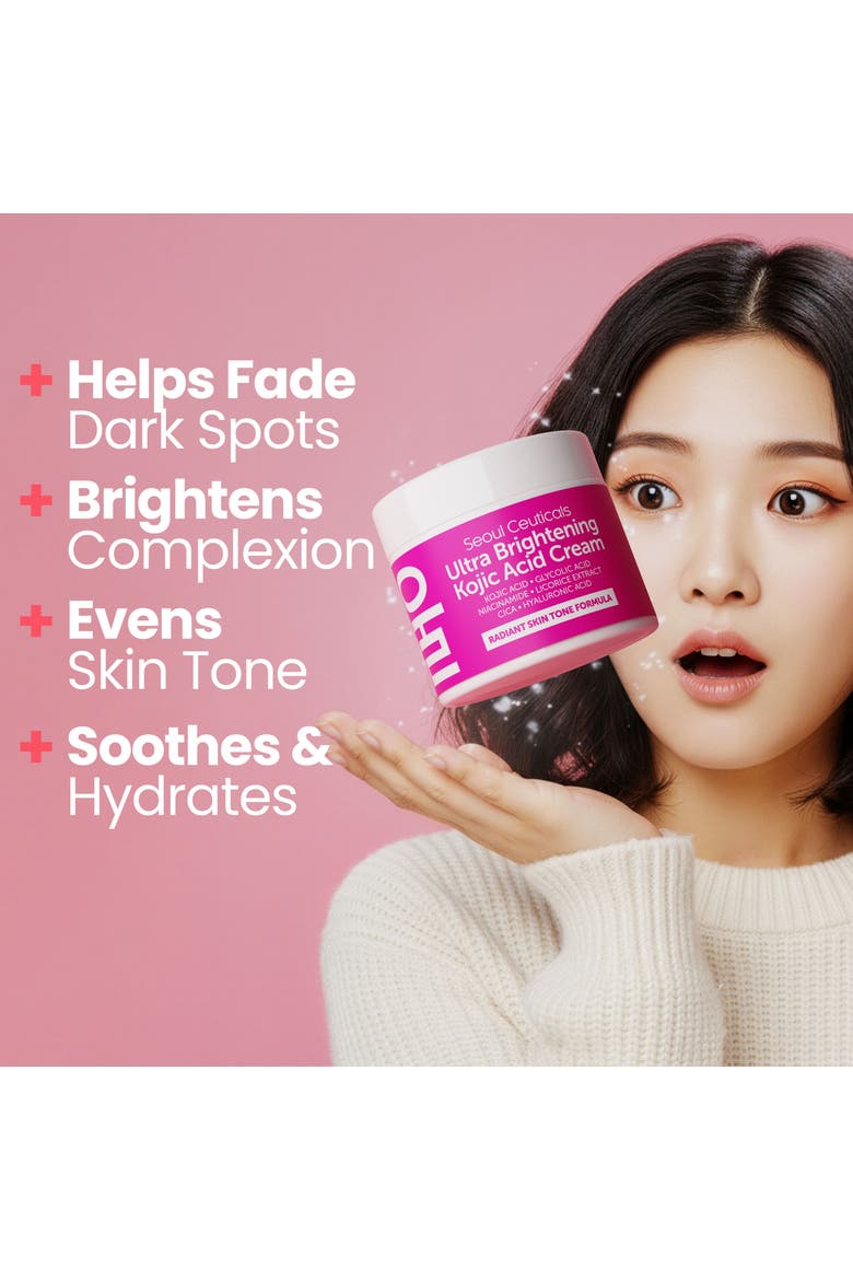 Korean Skincare Ultra Brightening Kojic Acid Cream, Alternate, color, Clear