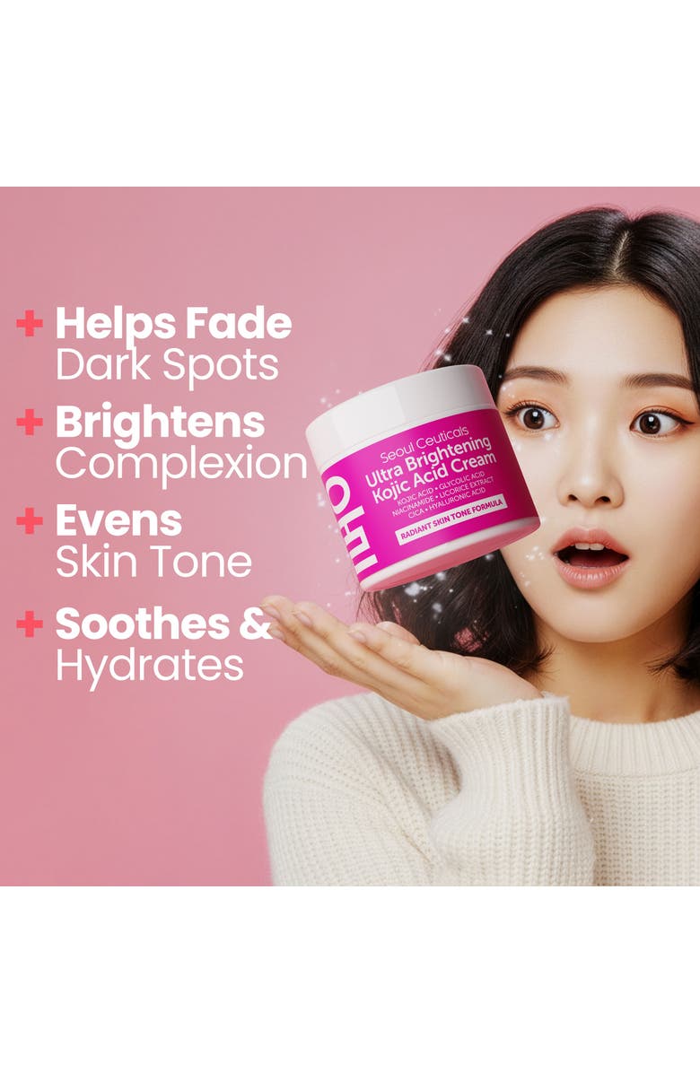 Seoul Ceuticals Korean Skincare Ultra Brightening Kojic Acid Cream, Alternate, color, Clear