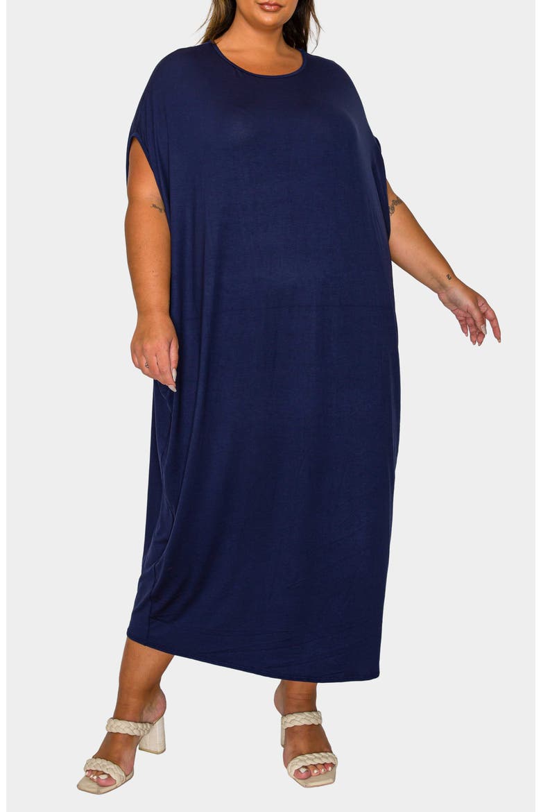 Sasha Knit Kaftan Dress, Main, color, NAVY