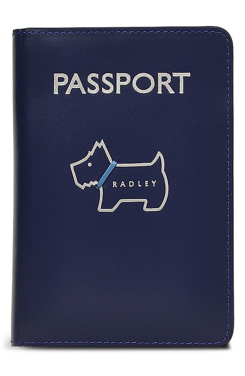 Radley Heritage Dog Outline Passport Cover, Main, color, Evenfall