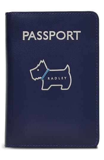 Radley Heritage Dog Outline Passport Cover In Blue