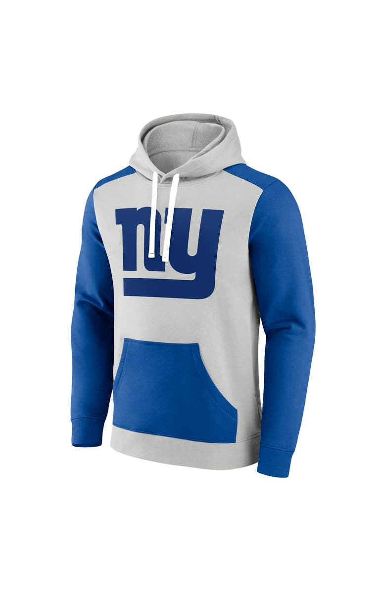 FANATICS Men's Fanatics Branded Silver/Royal New York Giants Big & Tall Team Fleece Pullover Hoodie, Alternate, color, Silver