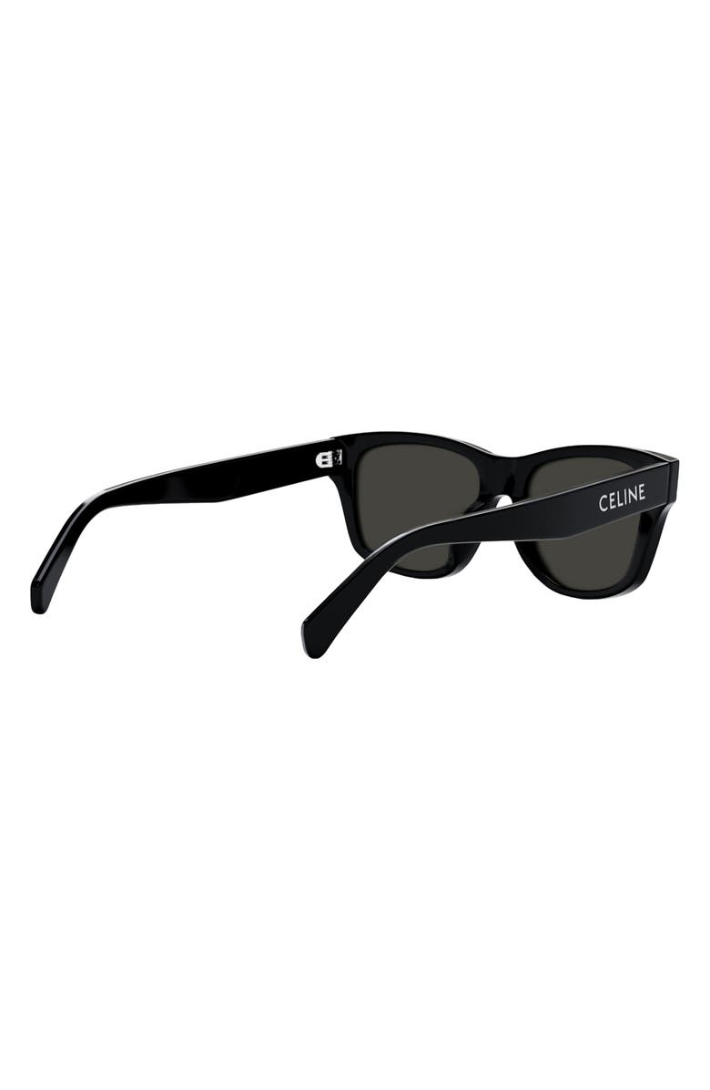 CELINE 55mm Rectangular Sunglasses, Alternate, color, Black