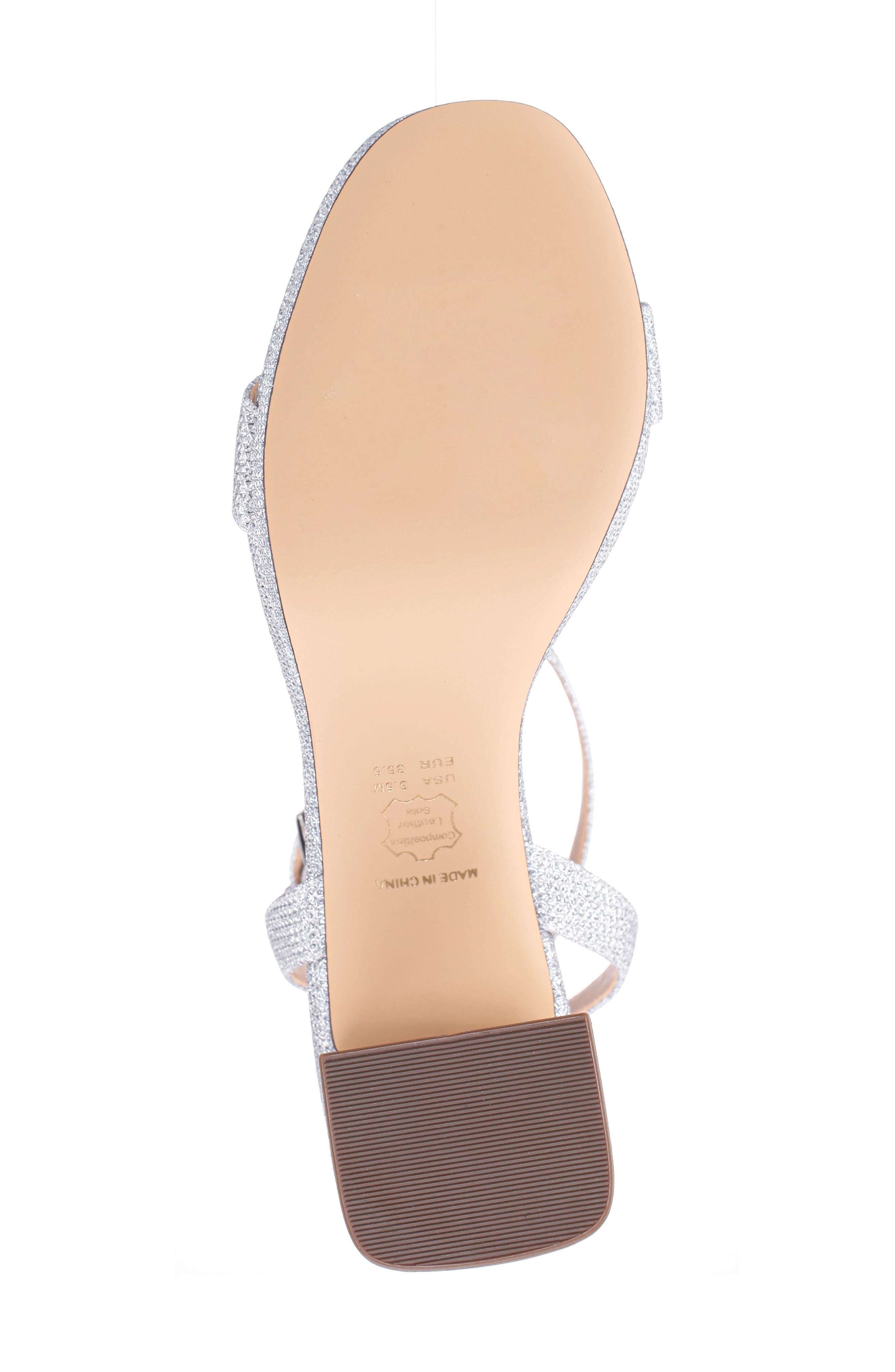 Nina Bergen Ankle Strap Sandal, Alternate, color, Silver