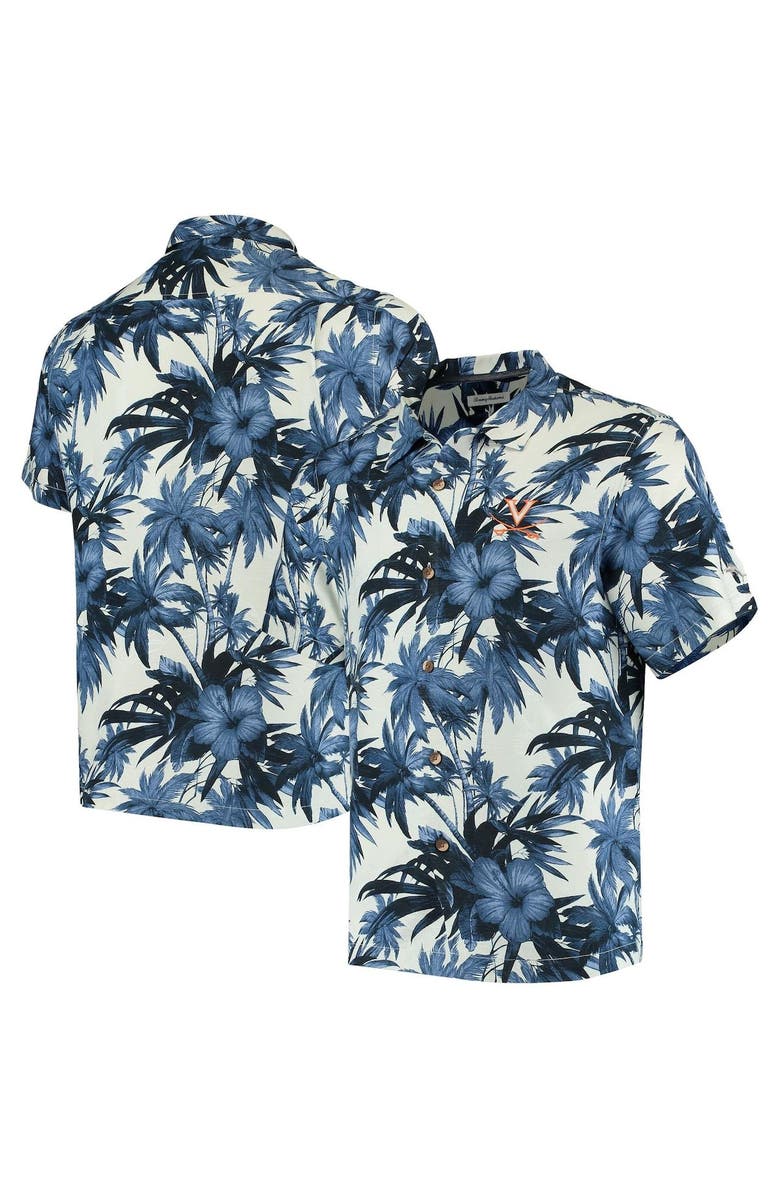 Tommy Bahama Men's Tommy Bahama Navy Virginia Cavaliers Harbor Island Hibiscus Button-Up Shirt, Main, color, 