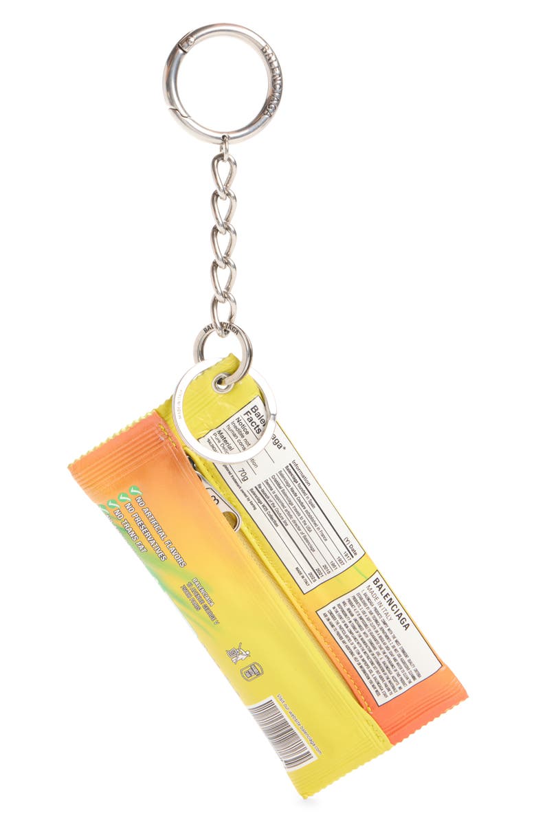 Balenciaga Snack Pouch Key Ring Bag Charm Pouch, Alternate, color, 7420 Yellow