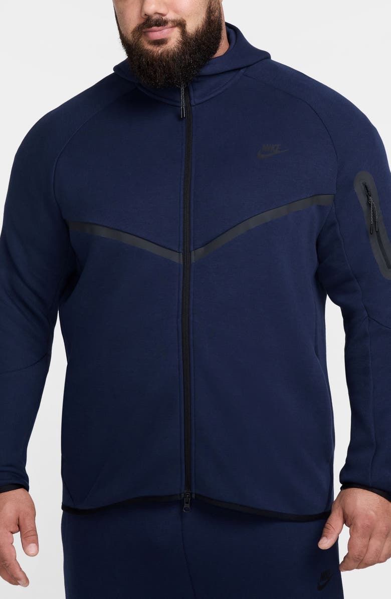 Nike Tech Windrunner Zip Hoodie, Alternate, color, Obsidian/ Black