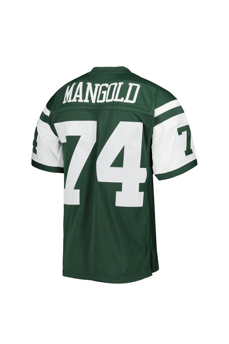 Men's Mitchell & Ness Nick Mangold Green New York Jets Legacy Replica Jersey, Alternate, color, Green