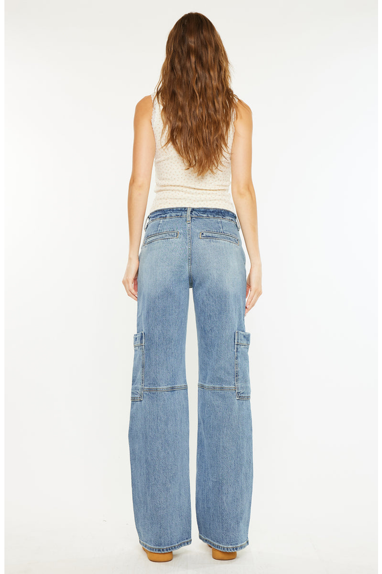 Priority Low Rise X-Cargo Jeans, Alternate, color, Medium Wash