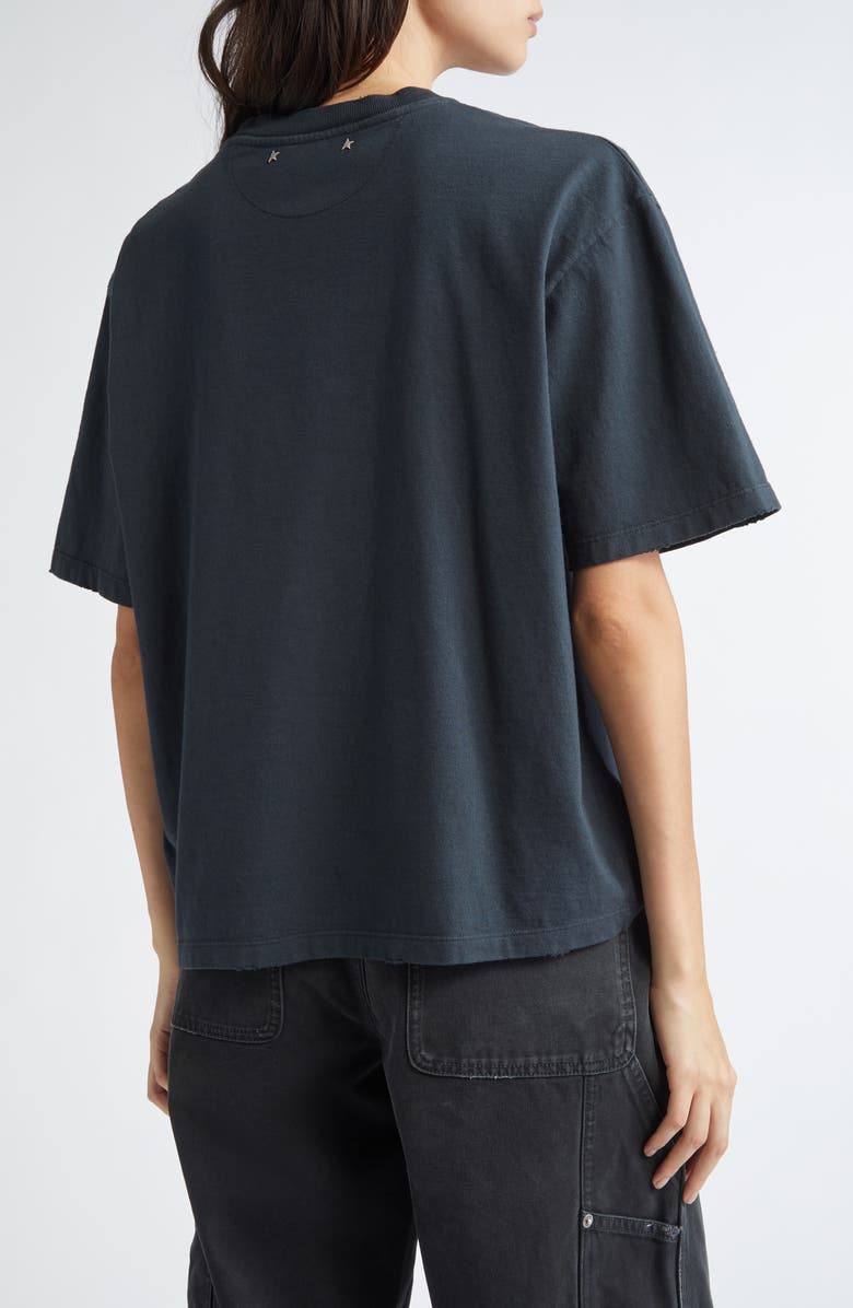 Golden Goose Crystal Embellished Cotton T-Shirt, Alternate, color, Washed Black