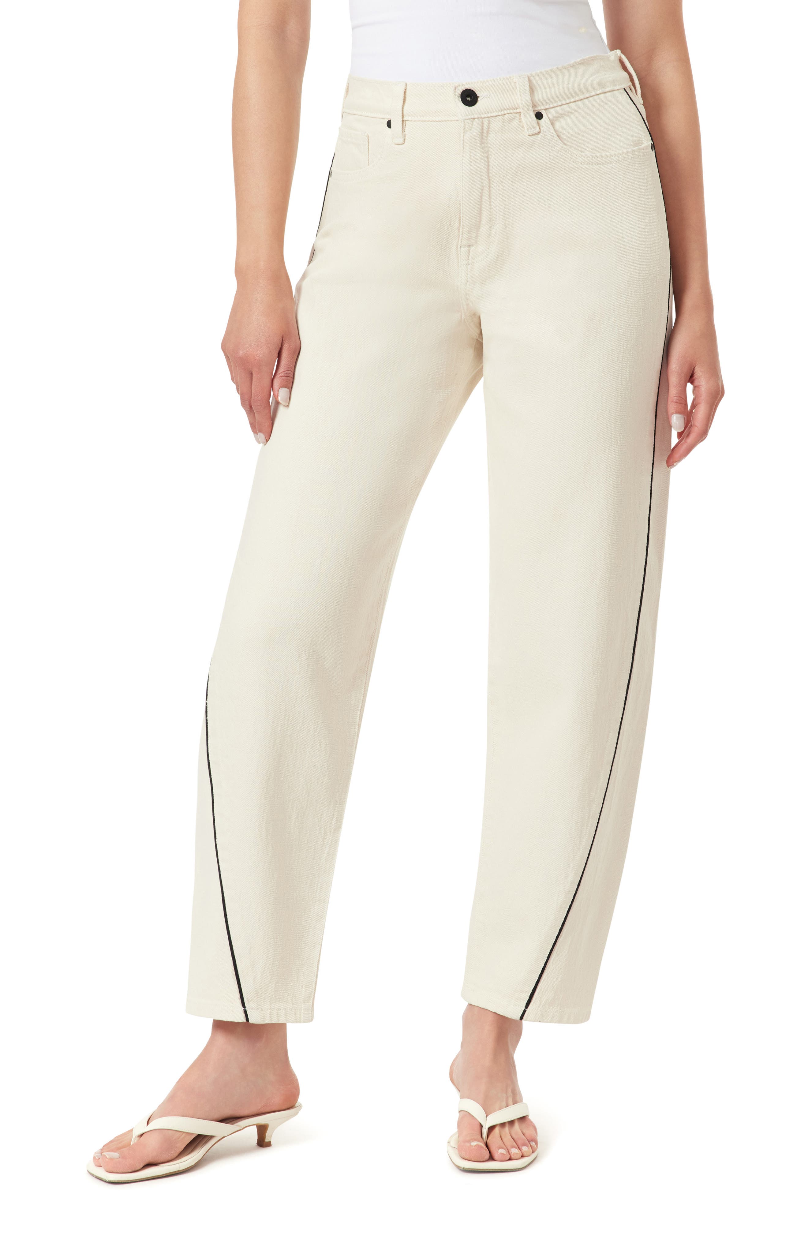 Kensie High Rise Piped Barrel Leg Pants
