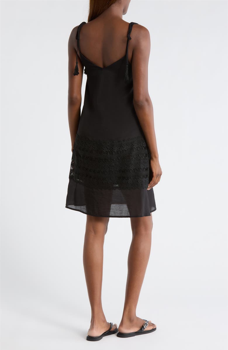 Elan Crochet Trim Cover-Up Dress, Alternate, color, Black