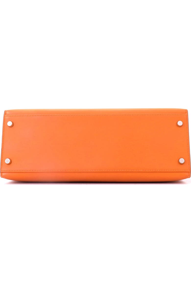 Pre-Owned Hermes Kelly Handbag Orange Box Calf with Palladium Hardware 32, Alternate, color, Orange H